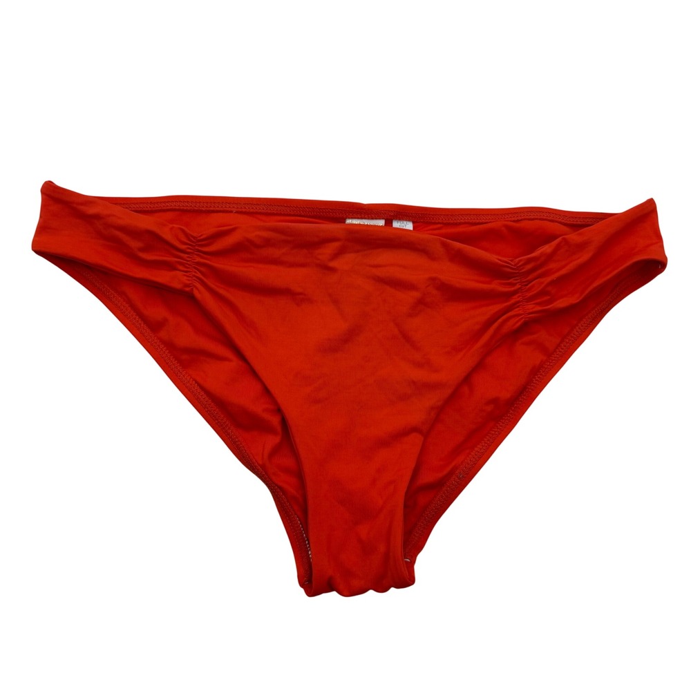 L*Space Orange Ruched Bikini Bottoms Cheeky Brazilian Swim Large‎ USA